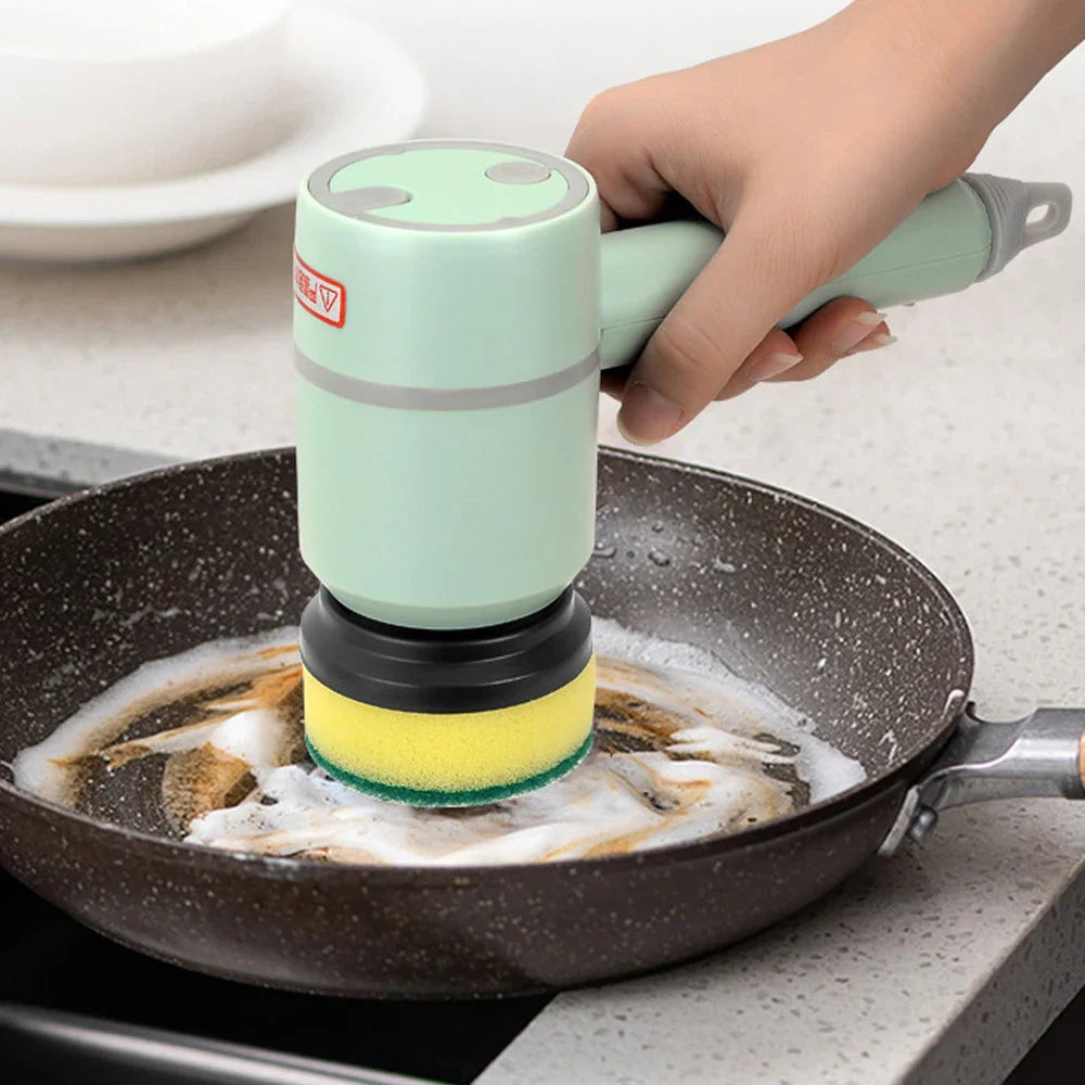 Electric Cleaning Brush – USB Rechargeable Handheld Scrubber for Kitchen, Bathroom & More - ZILVUS