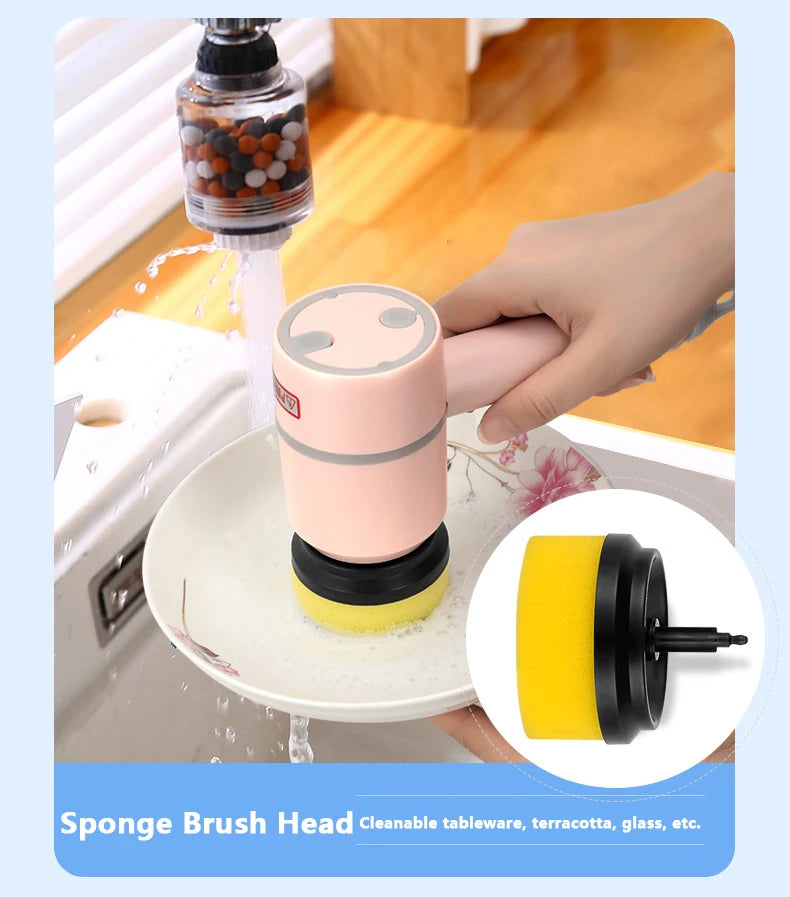 Electric Cleaning Brush – USB Rechargeable Handheld Scrubber for Kitchen, Bathroom & More - ZILVUS