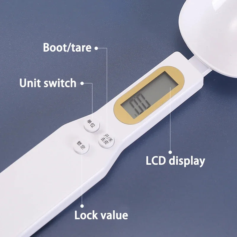 Digital Spoon Kitchen Scale 500g/0.1g Precise LCD Measuring Tool for Cooking & Baking - ZILVUS