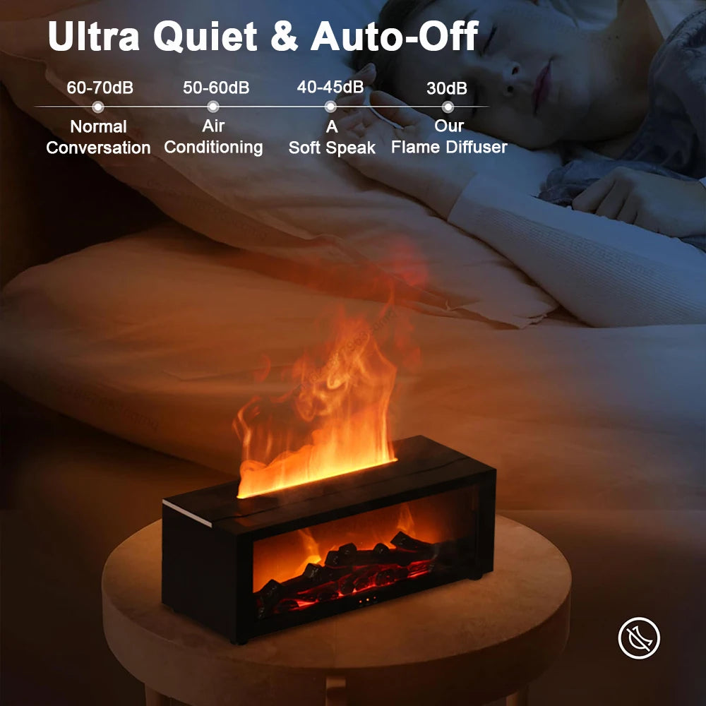 Flame Aroma Humidifier – Essential Oil Diffuser with RGB Light - ZILVUS