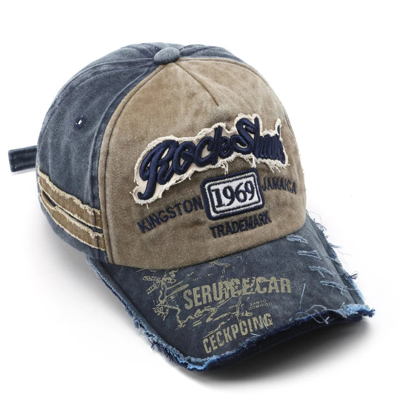 1969 Vintage Washed Letter Embroidered Baseball Cap - ZILVUS