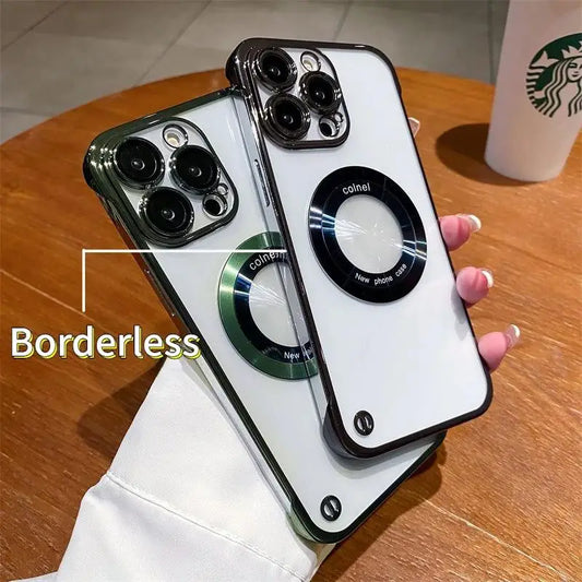 Luxury Magnetic Clear Bumper Case for iPhone 15/14/13/12/11 Series – Borderless Magsafe Cover - ZILVUS