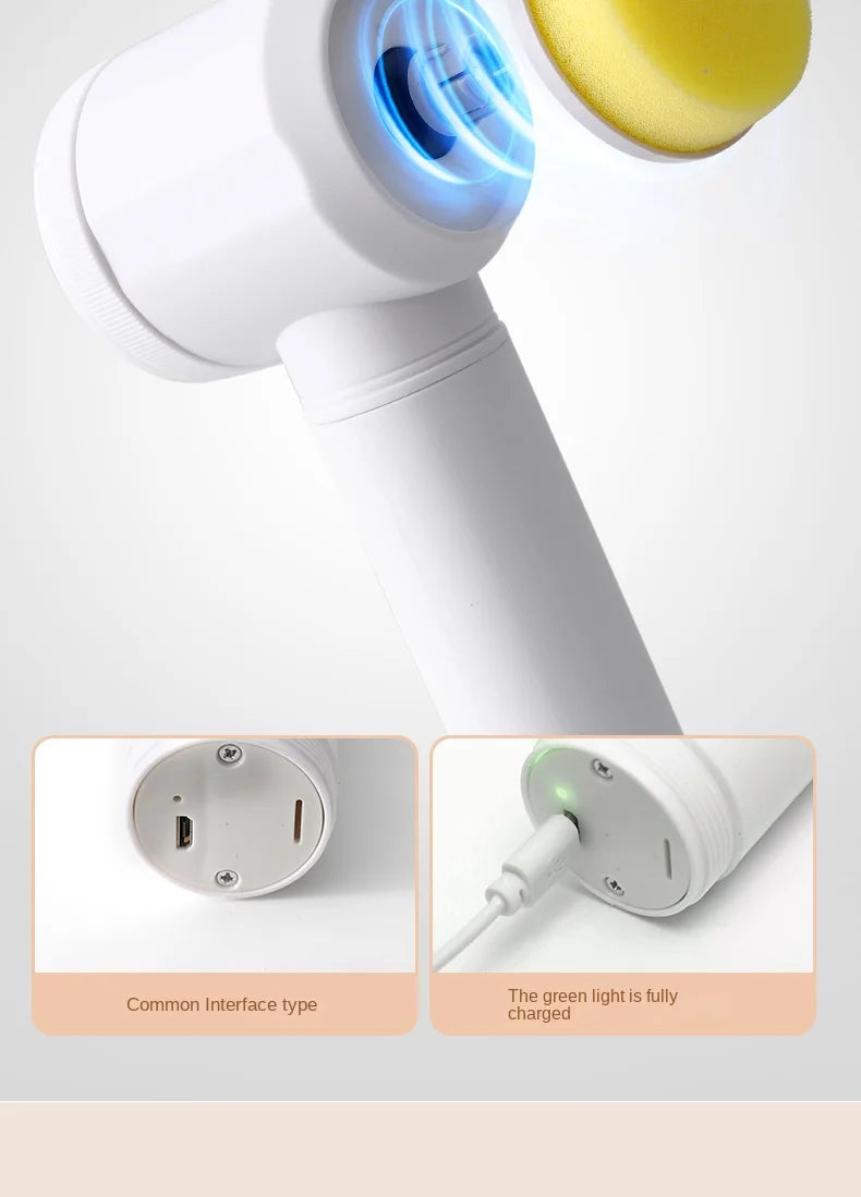 Electric Handheld Power Scrubber Brush | Wireless Household Cleaning Tool - ZILVUS