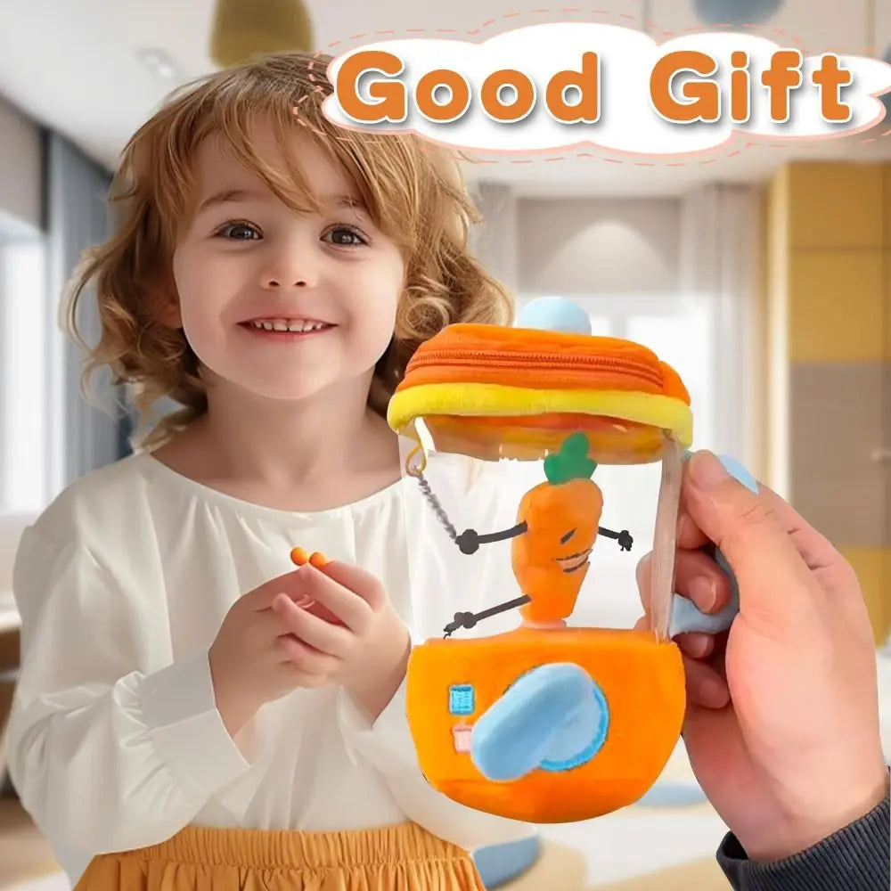 Carrot Juicer Plush Toy | Soft Interactive Rope-Pull Stuffed Toy for Kids - ZILVUS