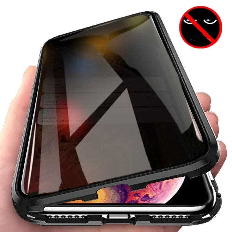 Anti-Peeping Magnetic Case for Samsung, Double Sided Tempered Glass Cover,S25 S24 S23 Series