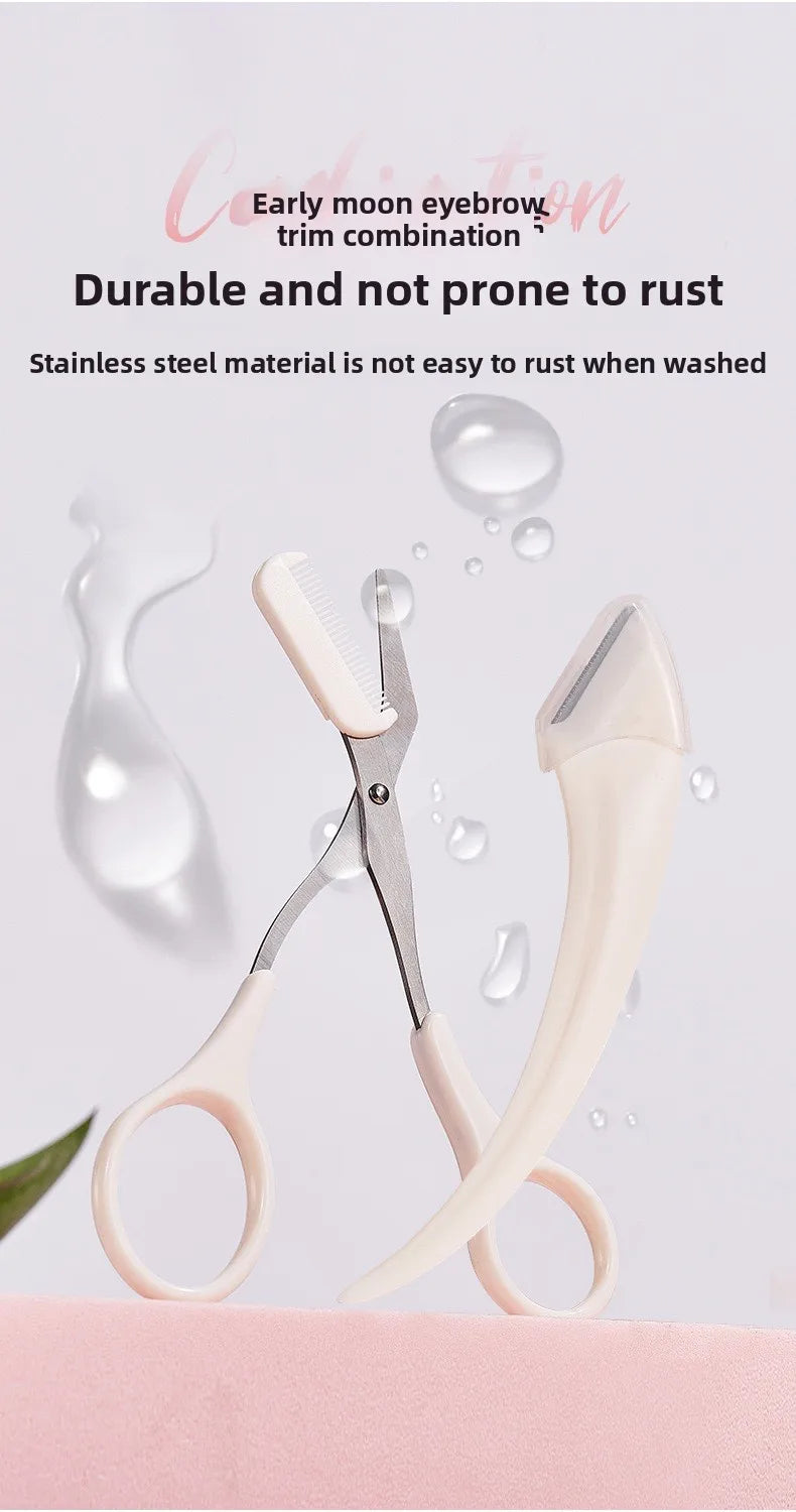 3PCS Eyebrow Trimmer Set | Precision Stainless Steel Manual Grooming Tools - ZILVUS