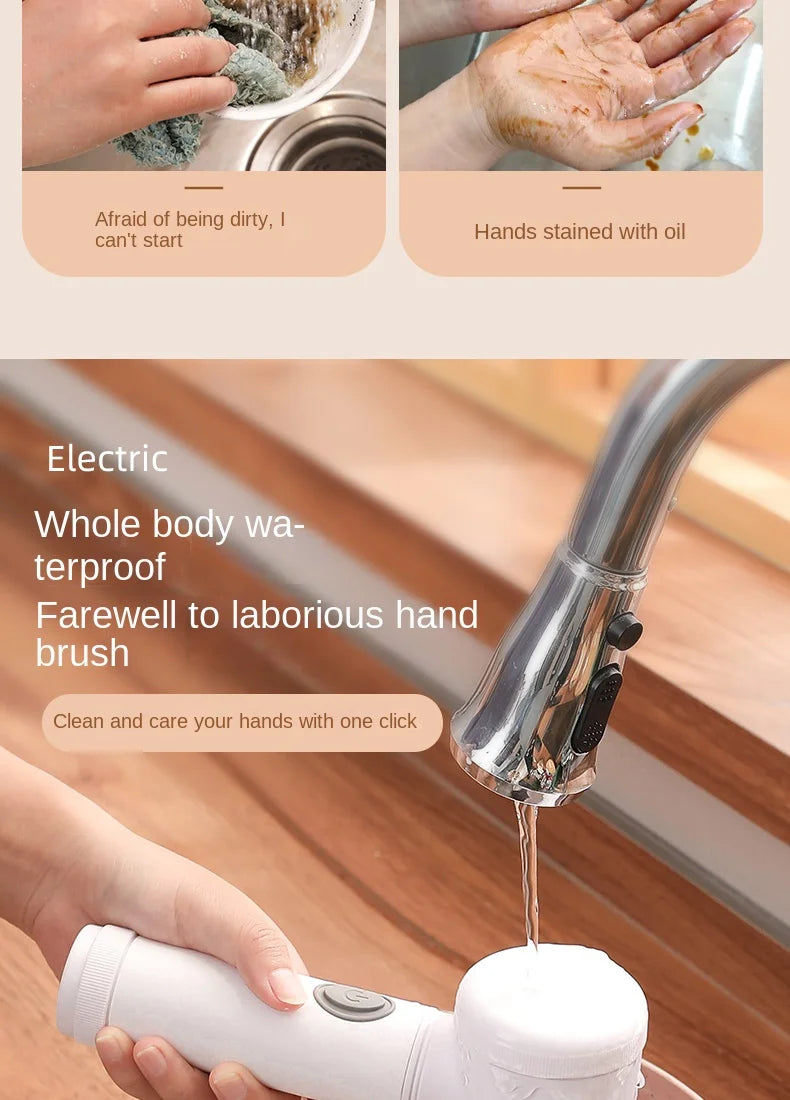 Electric Handheld Power Scrubber Brush | Wireless Household Cleaning Tool - ZILVUS