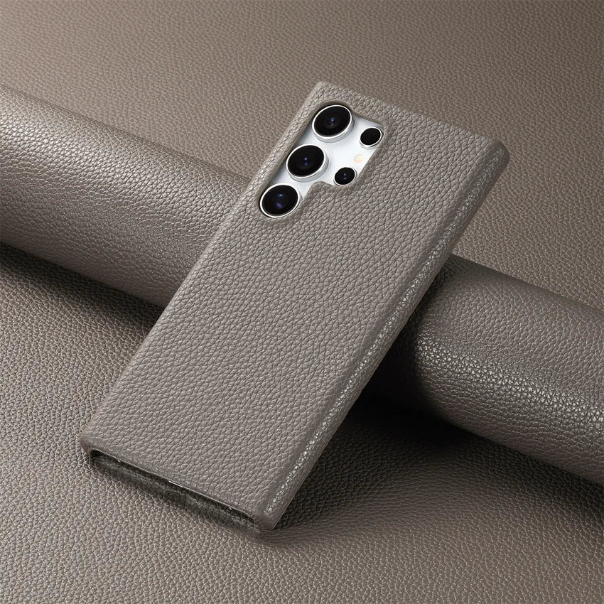 Luxury Litchi Grain Leather Case For Samsung Galaxy S-23 & 24 Series Slim Phone Back Cover - ZILVUS