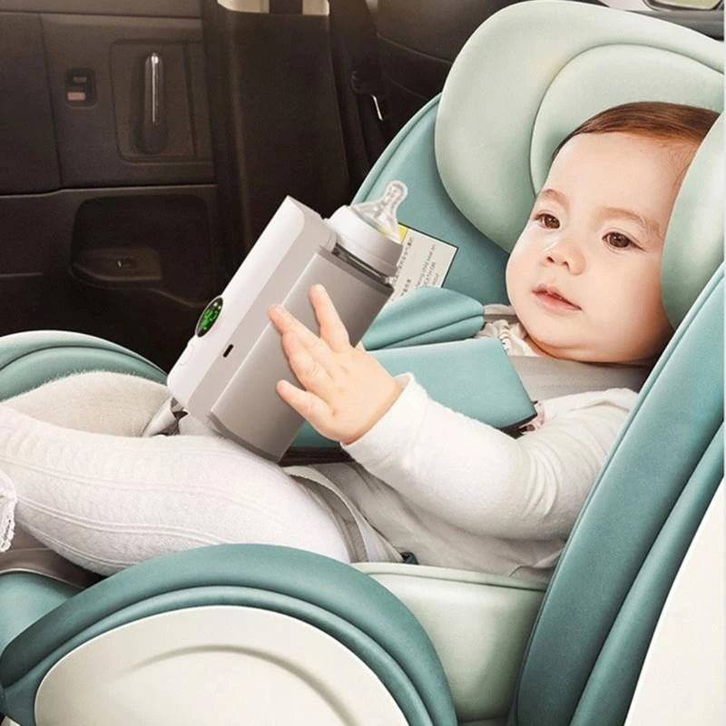 Portable Baby Bottle Warmer – USB Rechargeable, 6-Temperature Settings, Long Battery Life for Travel & Home - ZILVUS