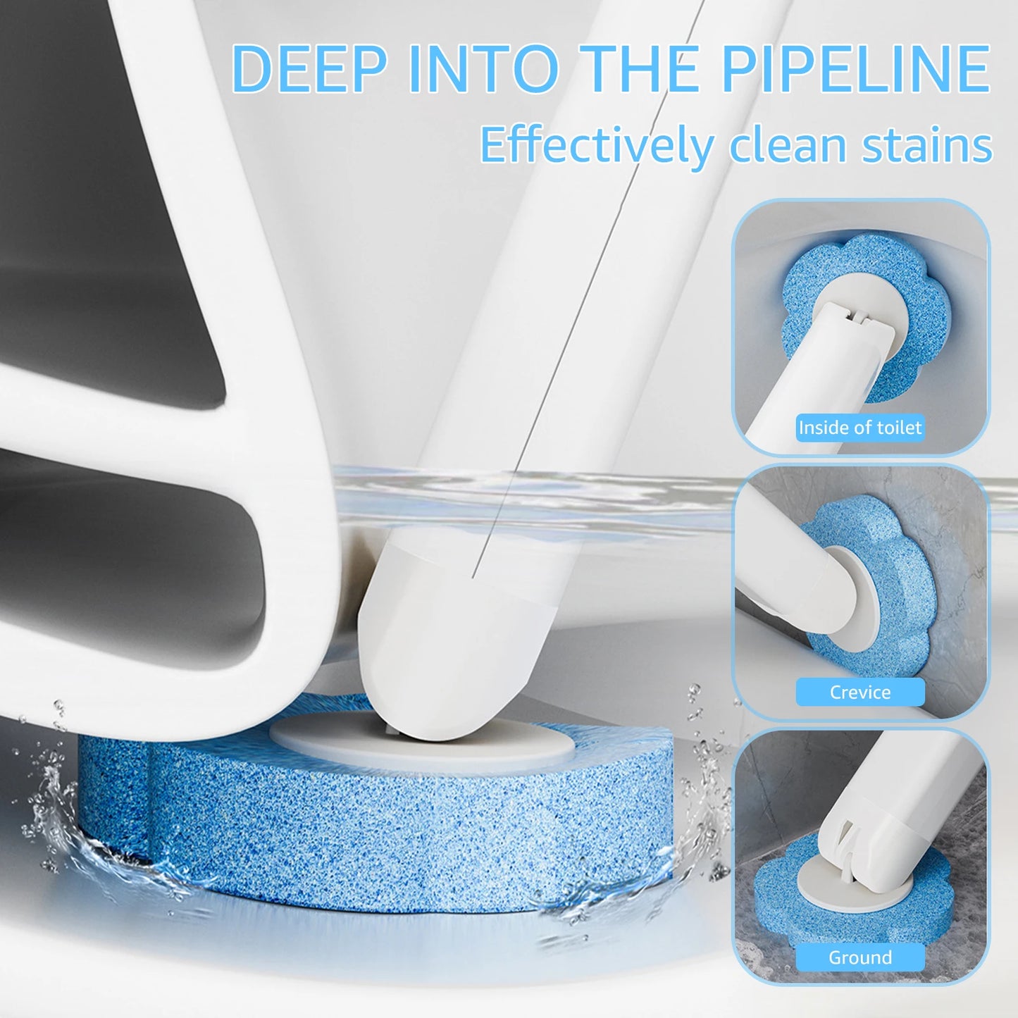 Disposable Toilet Brush Set with Holder & Replaceable Heads - ZILVUS