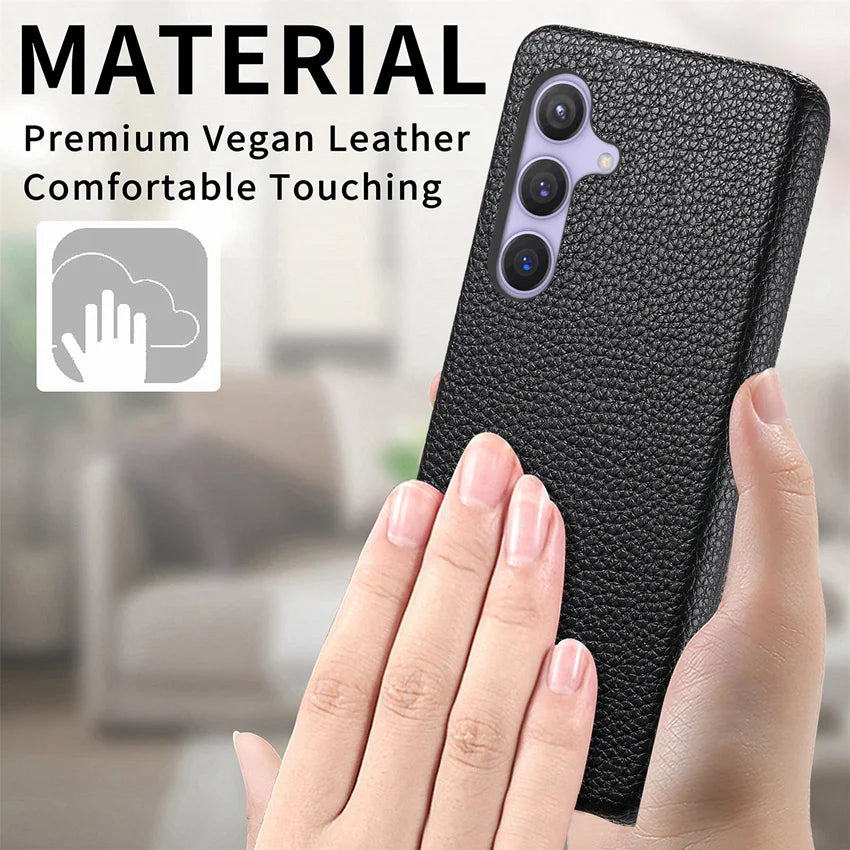 Luxury Litchi Grain Leather Case For Samsung Galaxy S-23 & 24 Series Slim Phone Back Cover - ZILVUS