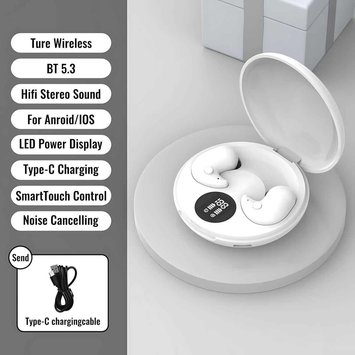 Sleep Earbuds – Mini Invisible Wireless Headset with Touch Control, Noise Cancellation & Long Battery Life - ZILVUS