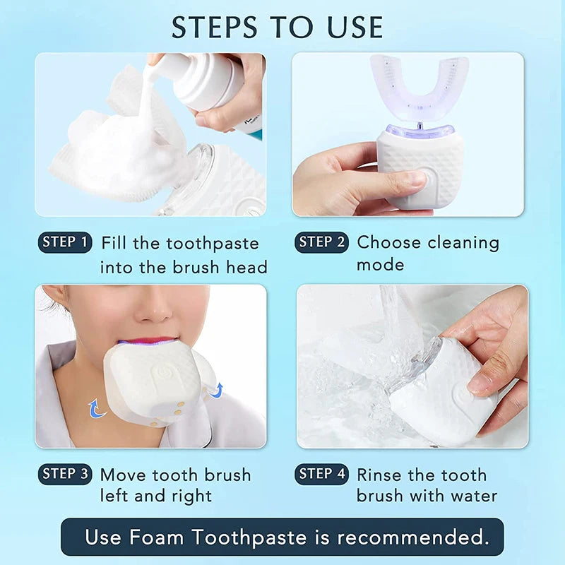 360° Ultrasonic Electric Toothbrush with UV Sterilizer
