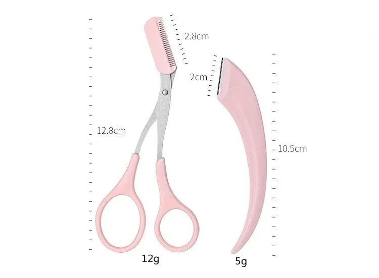3PCS Eyebrow Trimmer Set | Precision Stainless Steel Manual Grooming Tools - ZILVUS