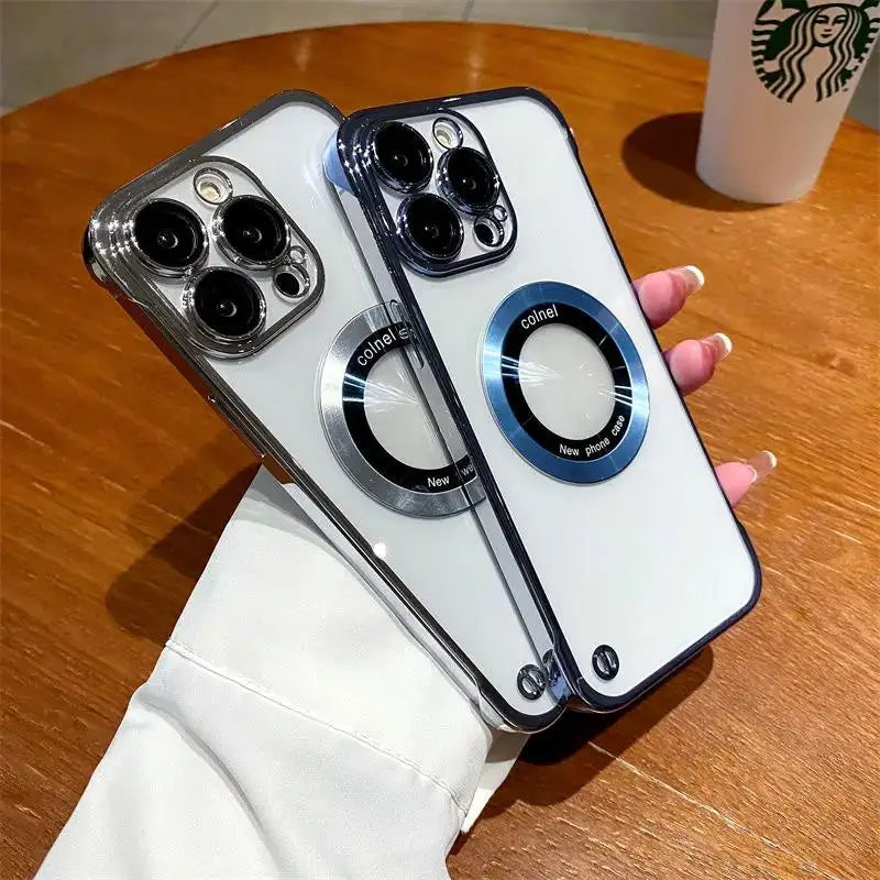 Luxury Magnetic Clear Bumper Case for iPhone 15/14/13/12/11 Series – Borderless Magsafe Cover - ZILVUS
