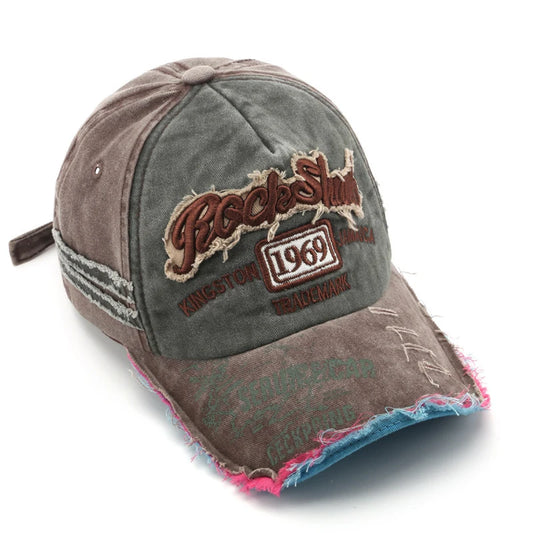 1969 Vintage Washed Letter Embroidered Baseball Cap - ZILVUS