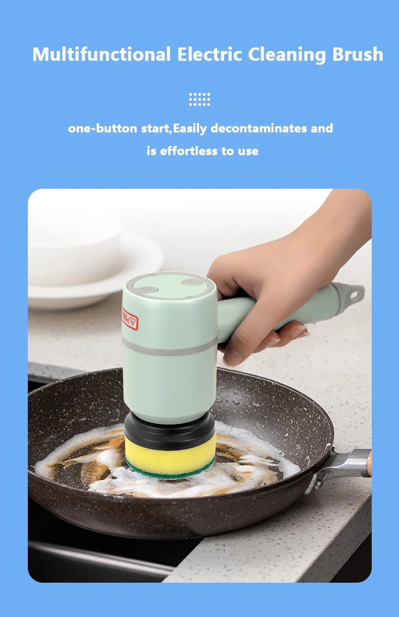 Electric Cleaning Brush – USB Rechargeable Handheld Scrubber for Kitchen, Bathroom & More - ZILVUS
