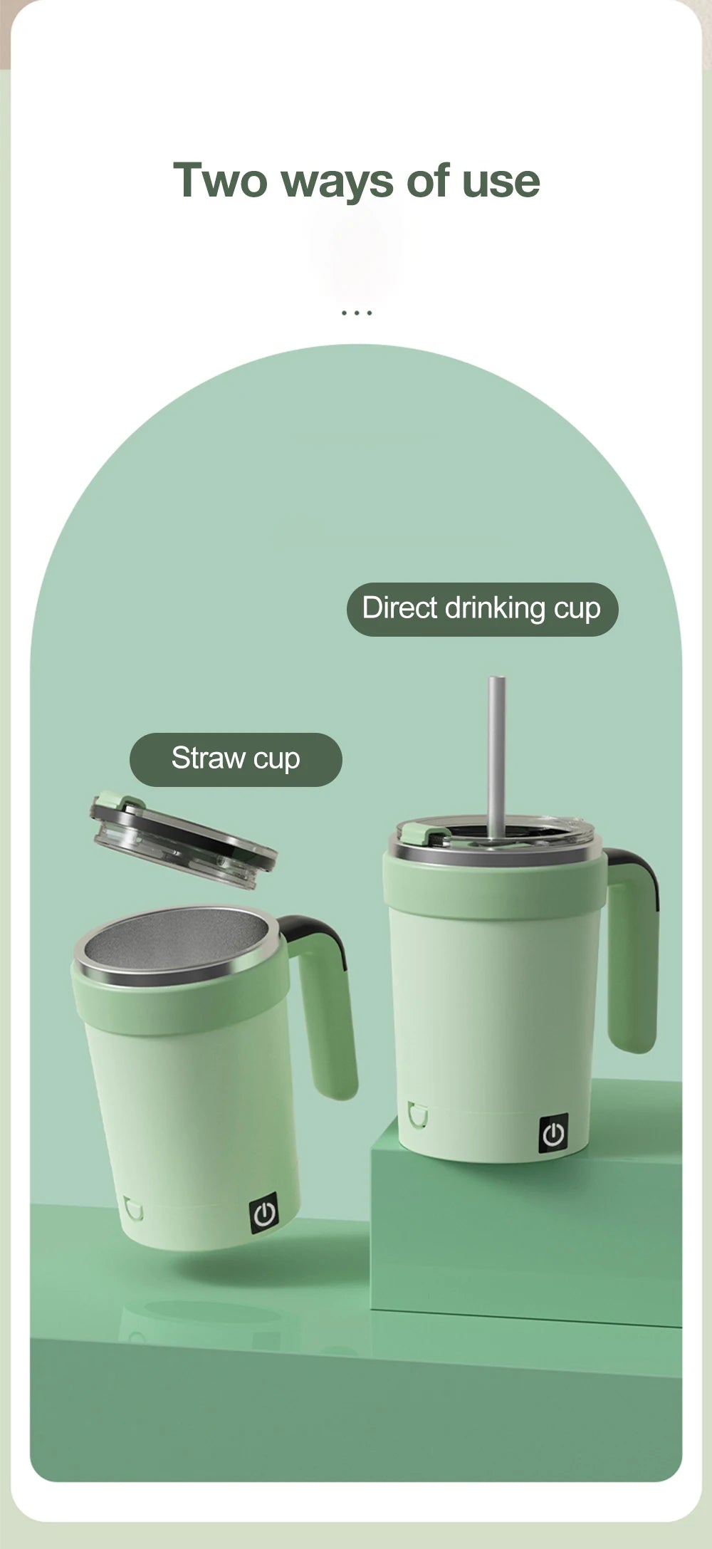 Automatic Self-Stirring Mug with LED Display – 380ml USB Cup - ZILVUS