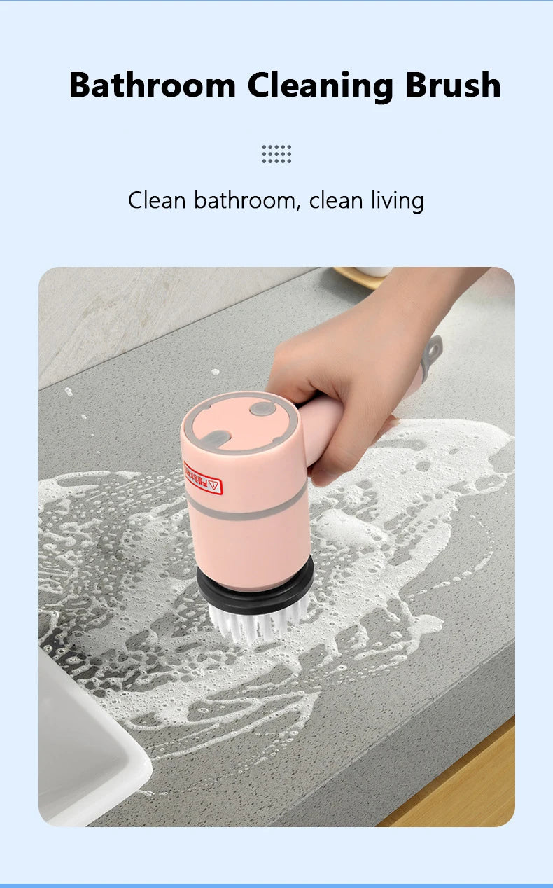 Electric Cleaning Brush – USB Rechargeable Handheld Scrubber for Kitchen, Bathroom & More - ZILVUS