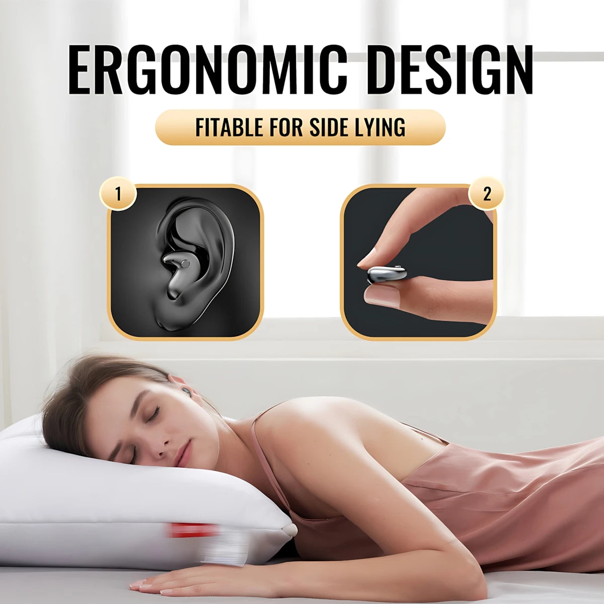 Sleep Earbuds – Mini Invisible Wireless Headset with Touch Control, Noise Cancellation & Long Battery Life - ZILVUS