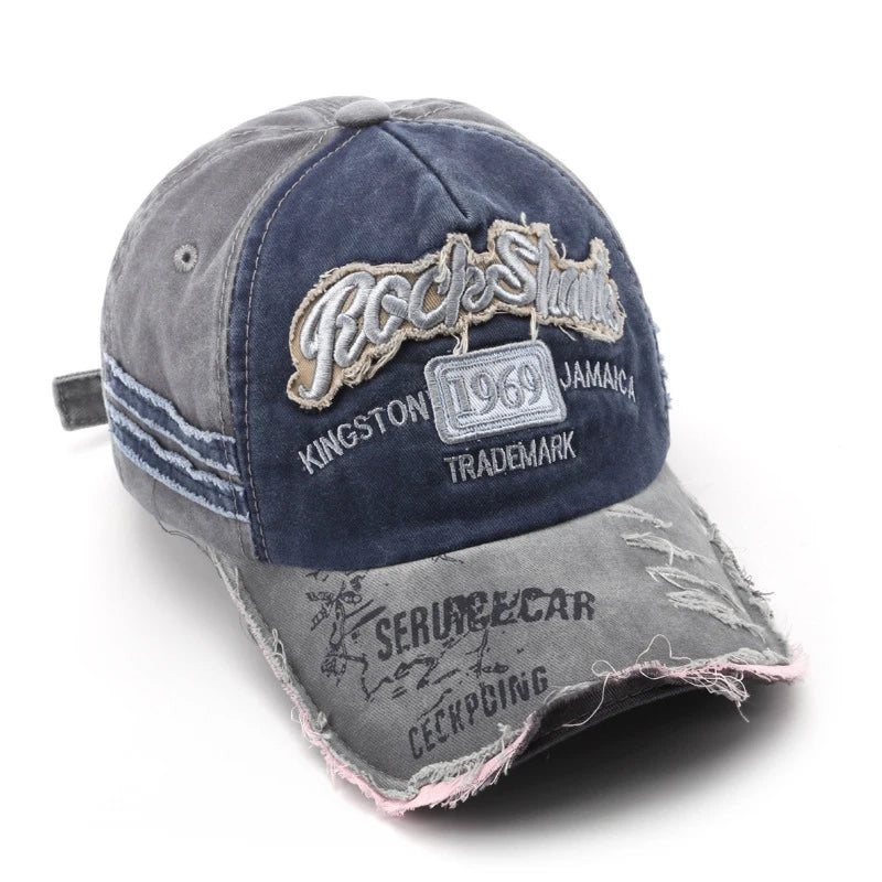 1969 Vintage Washed Letter Embroidered Baseball Cap - ZILVUS