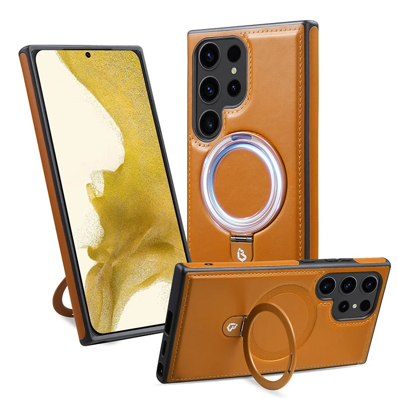 Leather for Magsafe Case For Samsung Galaxy S-25,24,23 Series - ZILVUS