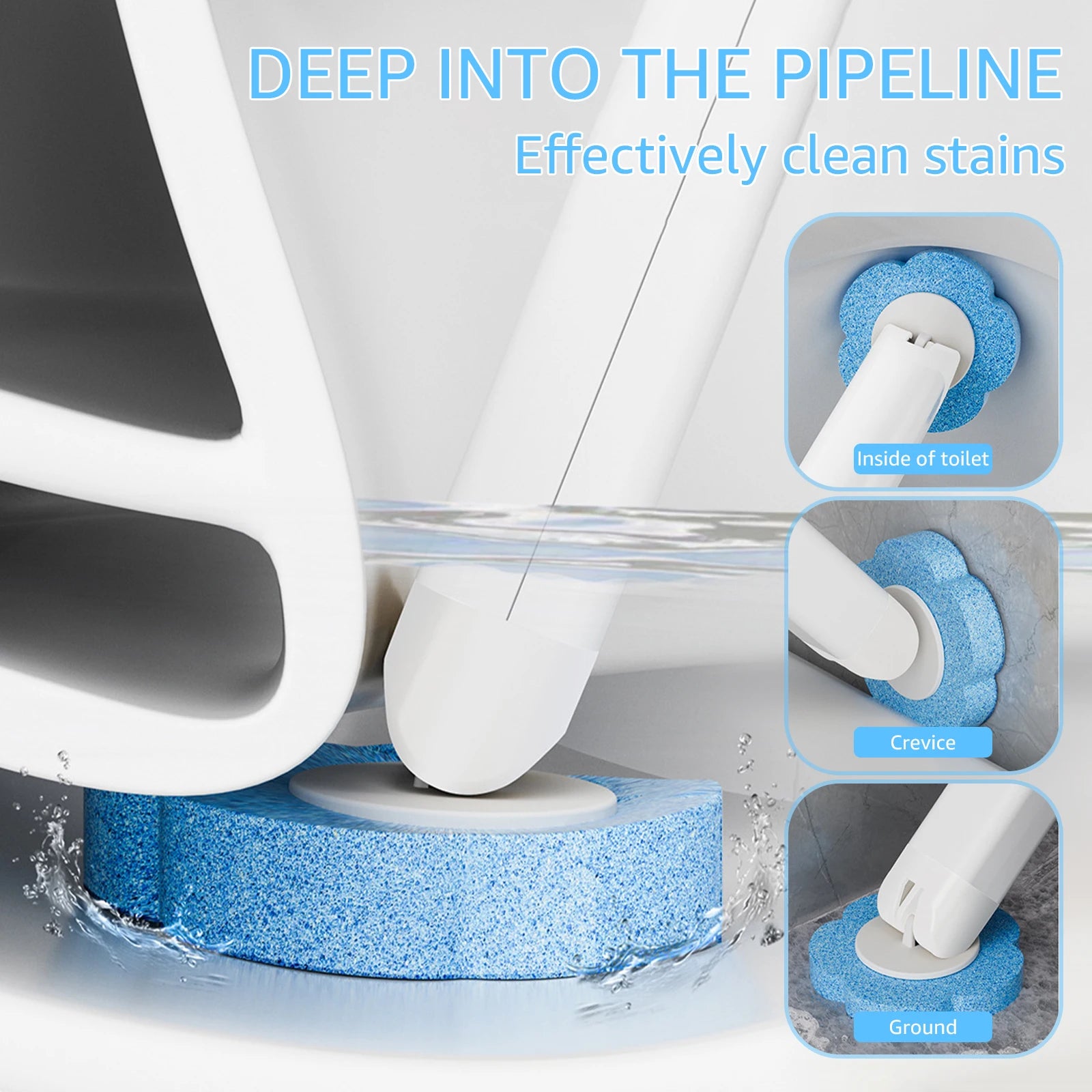 Disposable Toilet Brush Set with Holder & Replaceable Heads - ZILVUS