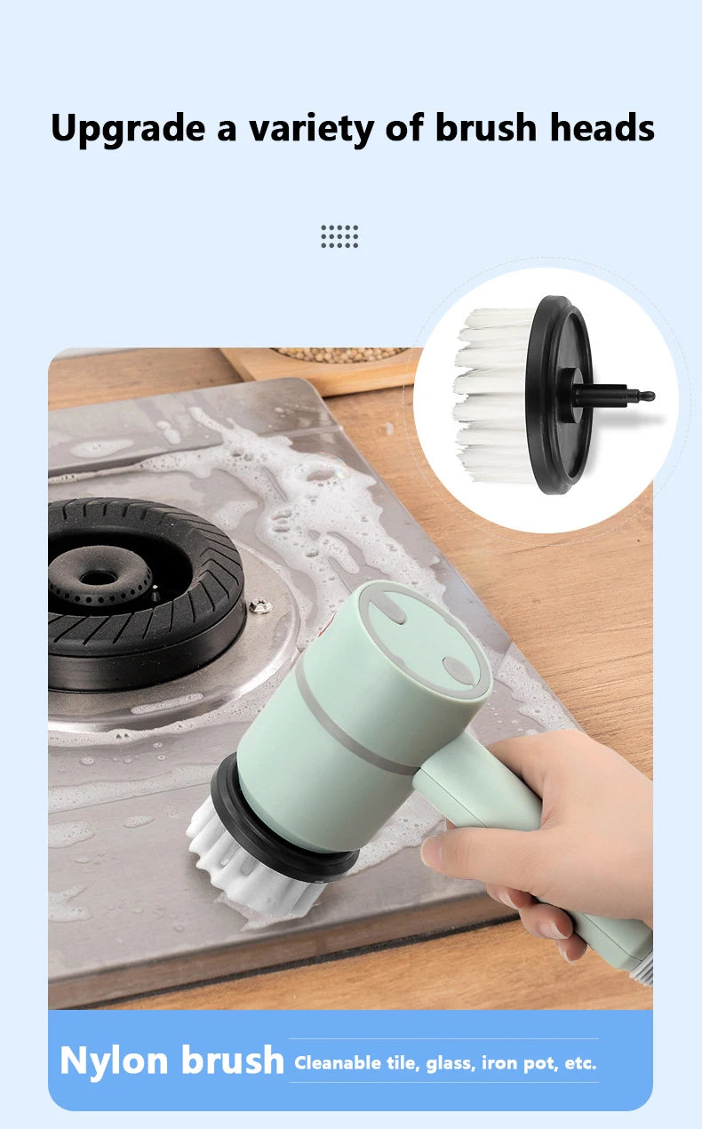 Electric Cleaning Brush – USB Rechargeable Handheld Scrubber for Kitchen, Bathroom & More - ZILVUS