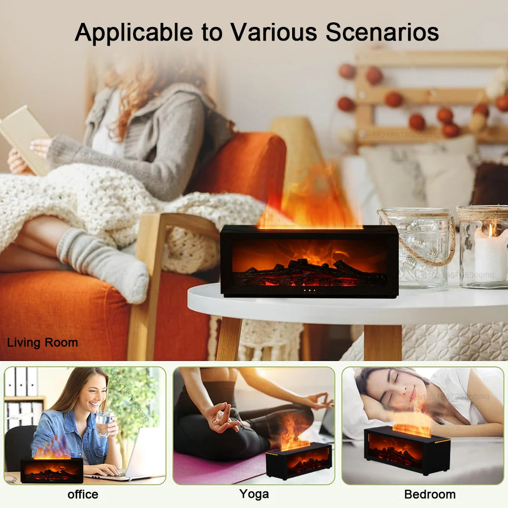 Flame Aroma Humidifier – Essential Oil Diffuser with RGB Light - ZILVUS