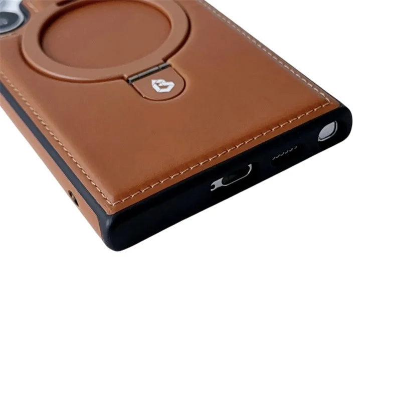 Leather for Magsafe Case For Samsung Galaxy S-25,24,23 Series - ZILVUS