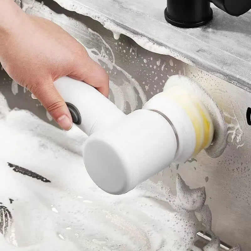 Electric Handheld Power Scrubber Brush | Wireless Household Cleaning Tool - ZILVUS