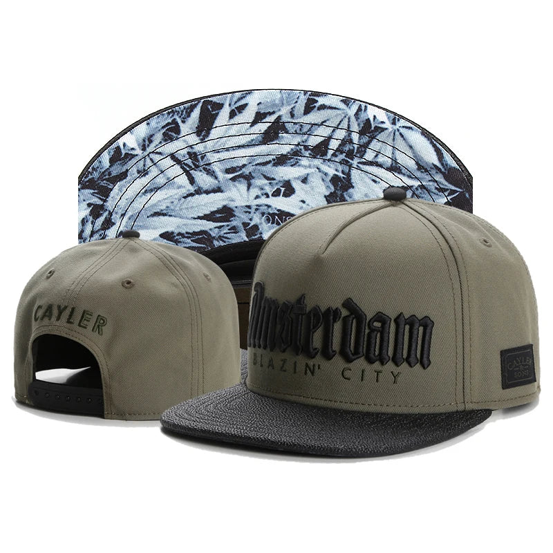 2025 New BLAZIN CITY Embroidered Flat Edge Hat Men's Trendy Street Hip Hop Hat Women's Outdoor Sunshade Hat Casual Baseball Hat - ZILVUS