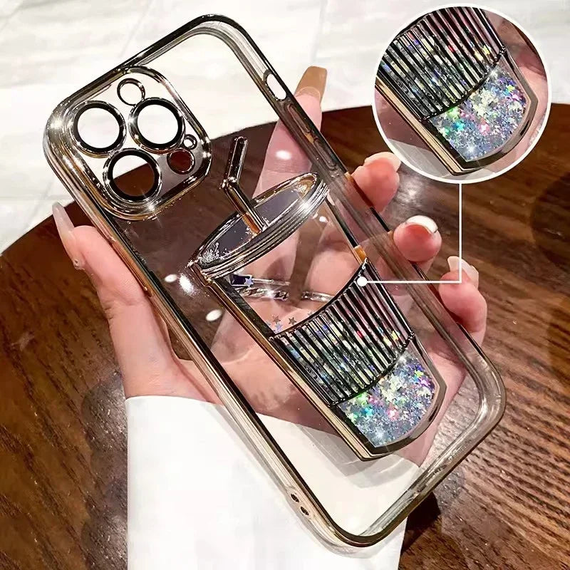 Quicksand Glitter Silicone Phone Case – Shockproof with Lens Protection - ZILVUS