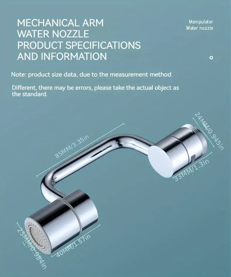 Rotating Splash-Proof Kitchen Faucet Extender | Dual Water Flow Tap Adapter - ZILVUS