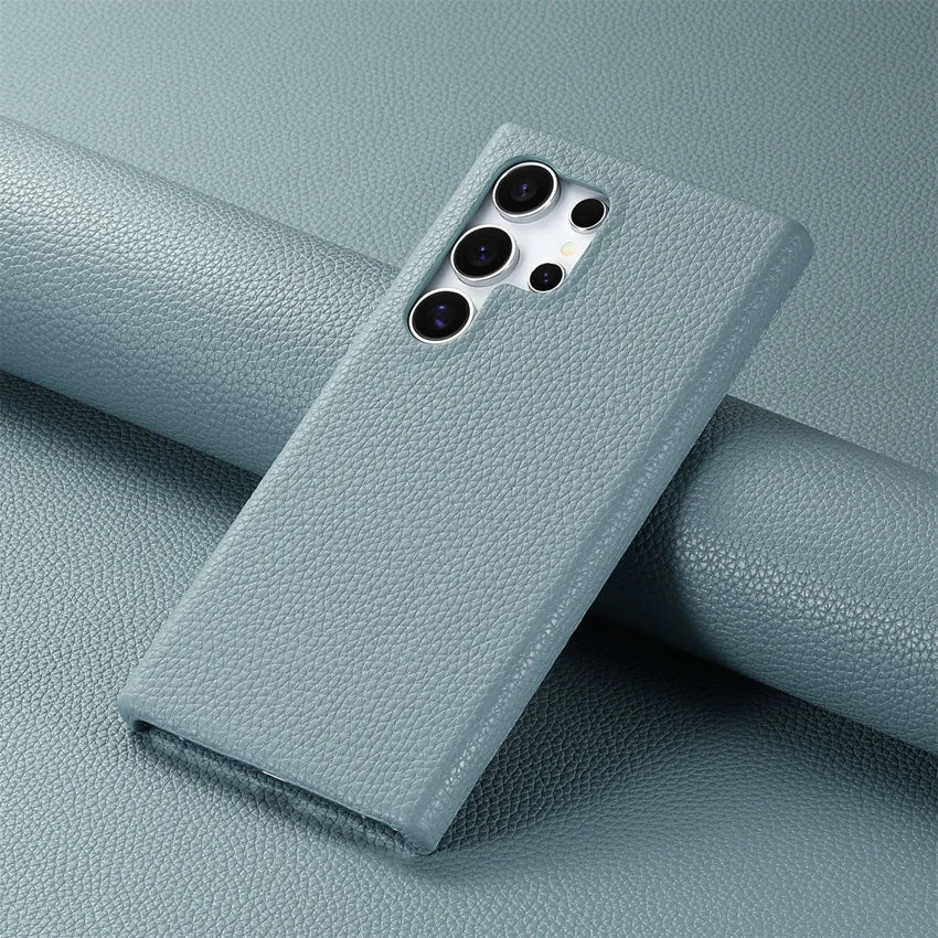 Luxury Litchi Grain Leather Case For Samsung Galaxy S-23 & 24 Series Slim Phone Back Cover - ZILVUS
