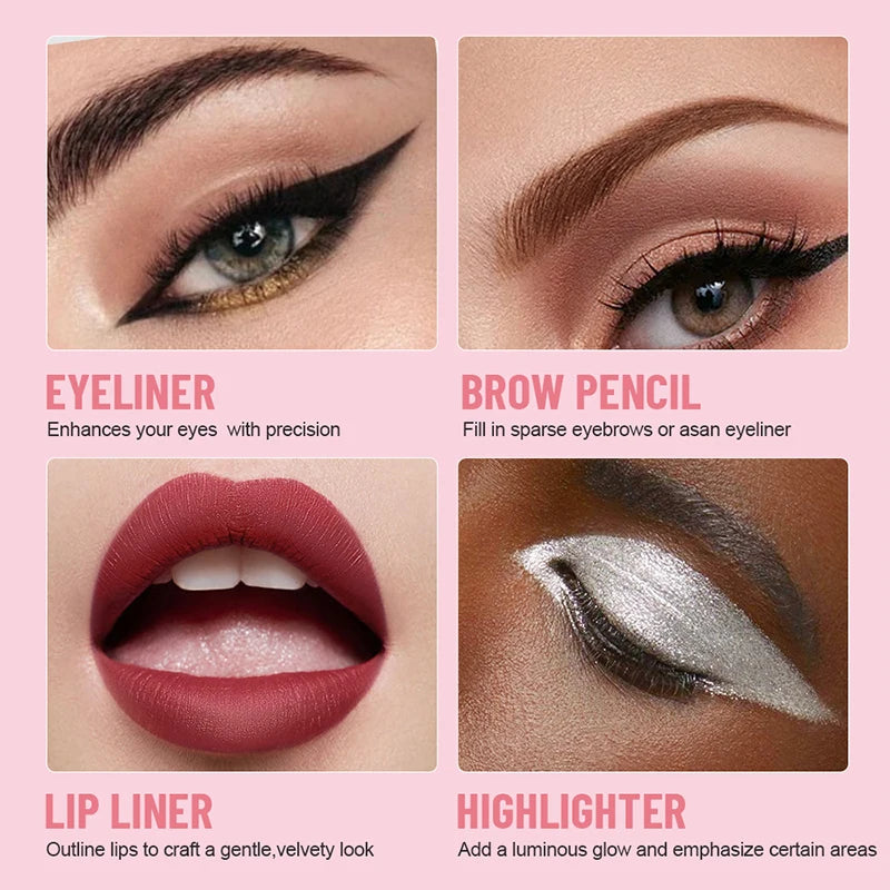 4-in-1 Makeup Pen – Lip Liner, Highlighter & Eyebrow Pencil - ZILVUS