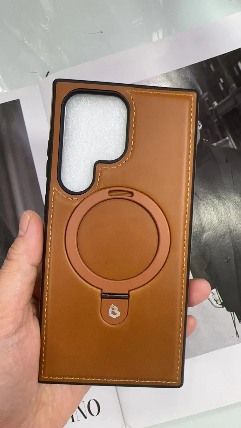 Leather for Magsafe Case For Samsung Galaxy S-25,24,23 Series - ZILVUS