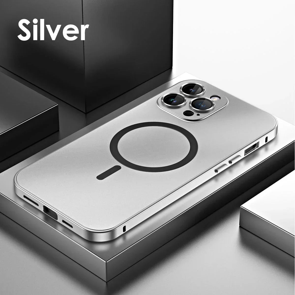 Aluminum Magnetic iPhone Case – MagSafe Clear Shockproof Cover - ZILVUS