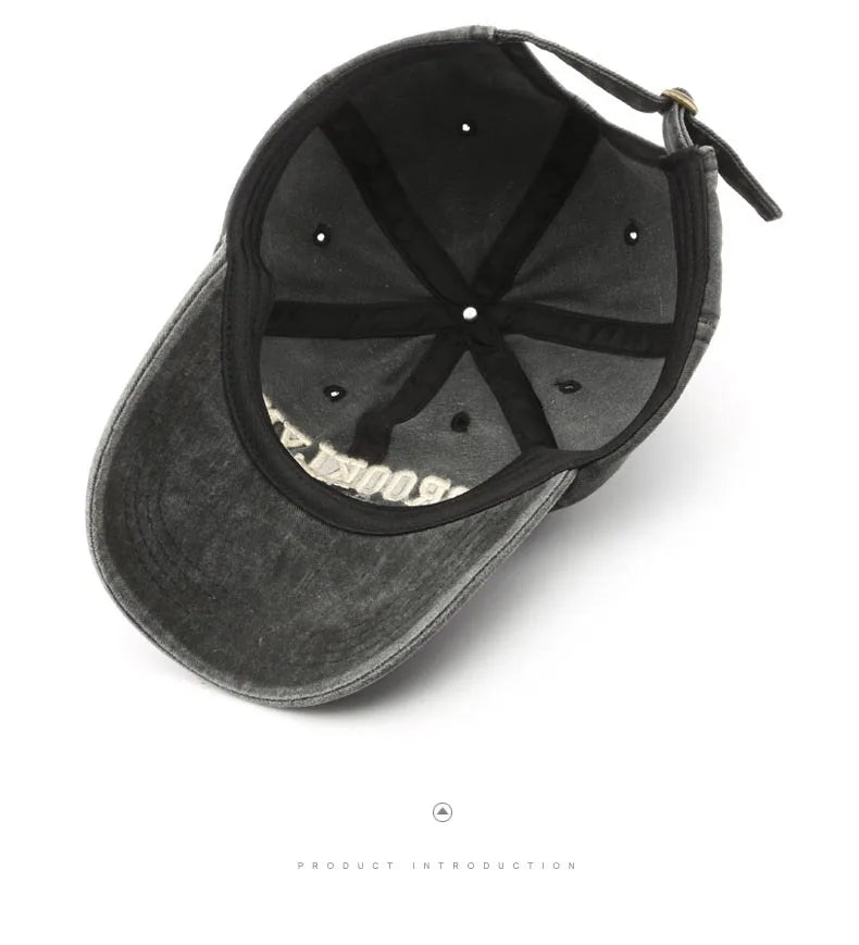 Retro brooklyn Letter Embroidery Baseball Caps Spring Summer Men Women Cotton Adjustable Casual Hat Hip Hop Streetwear Sun Hats - ZILVUS