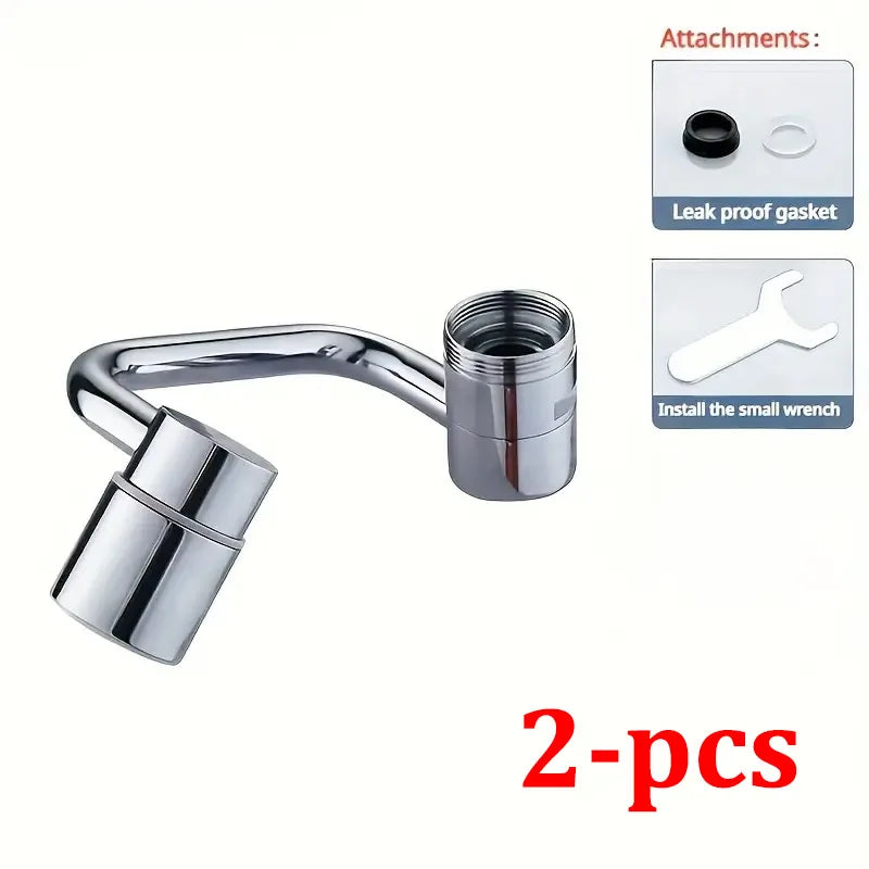 Rotating Splash-Proof Kitchen Faucet Extender | Dual Water Flow Tap Adapter - ZILVUS