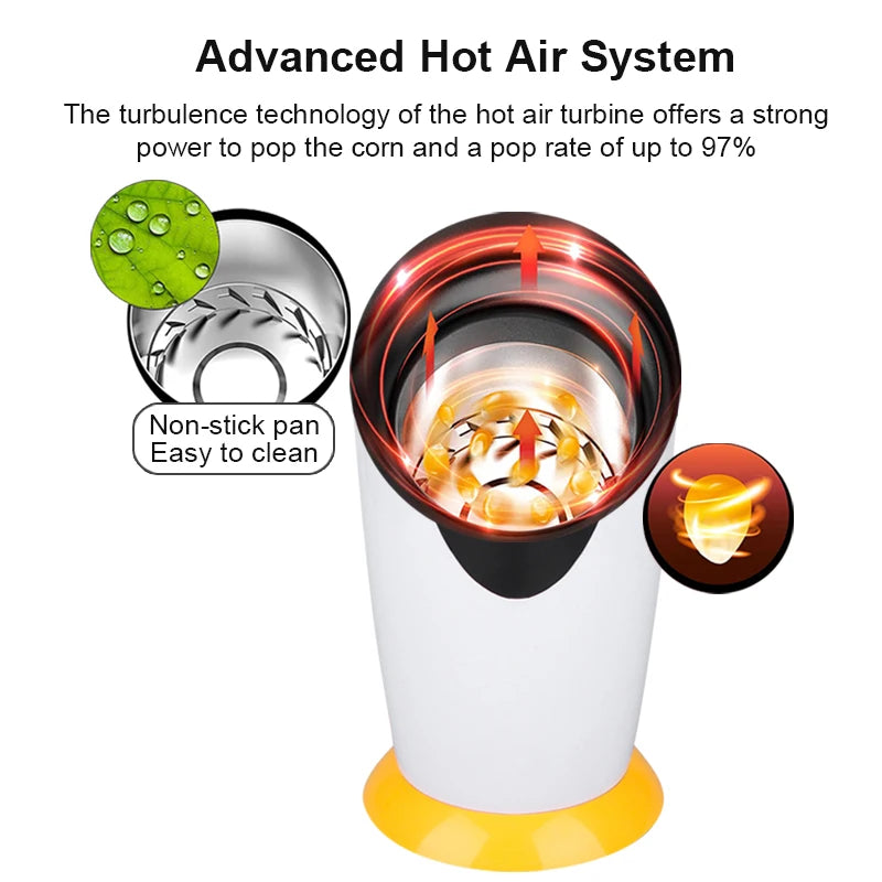 Mini Popcorn Machine Automatic Popcorn Maker - ZILVUS