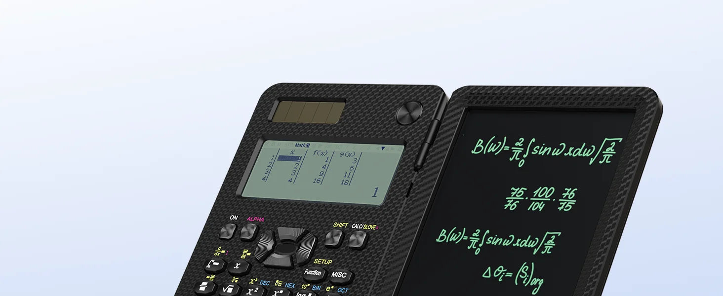 2-in-1 Rechargeable Scientific Calculator with LCD Writing Pad & Stylus - ZILVUS