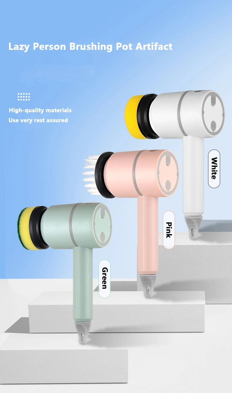 Electric Cleaning Brush – USB Rechargeable Handheld Scrubber for Kitchen, Bathroom & More - ZILVUS
