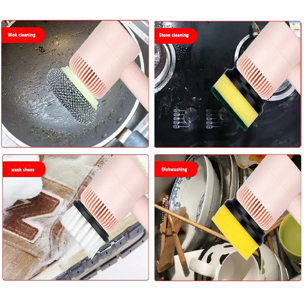 Electric Cleaning Brush – USB Rechargeable Handheld Scrubber for Kitchen, Bathroom & More - ZILVUS
