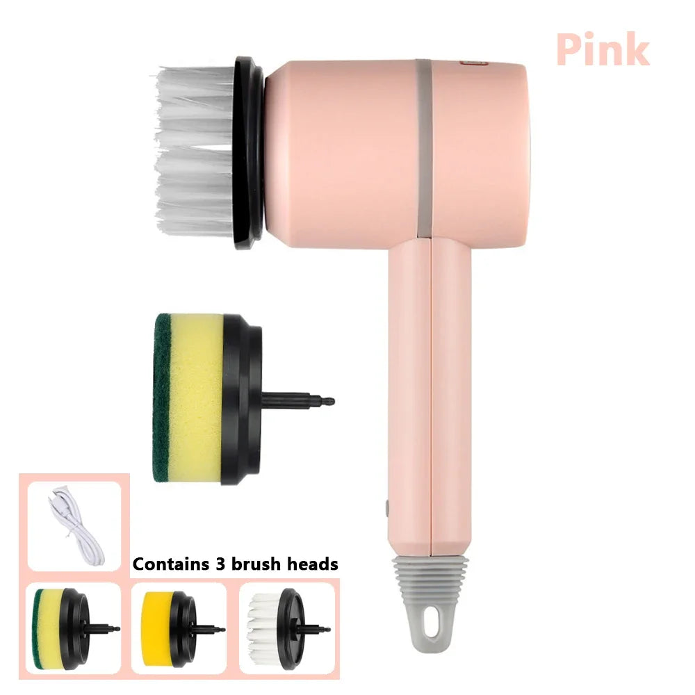 Electric Cleaning Brush – USB Rechargeable Handheld Scrubber for Kitchen, Bathroom & More