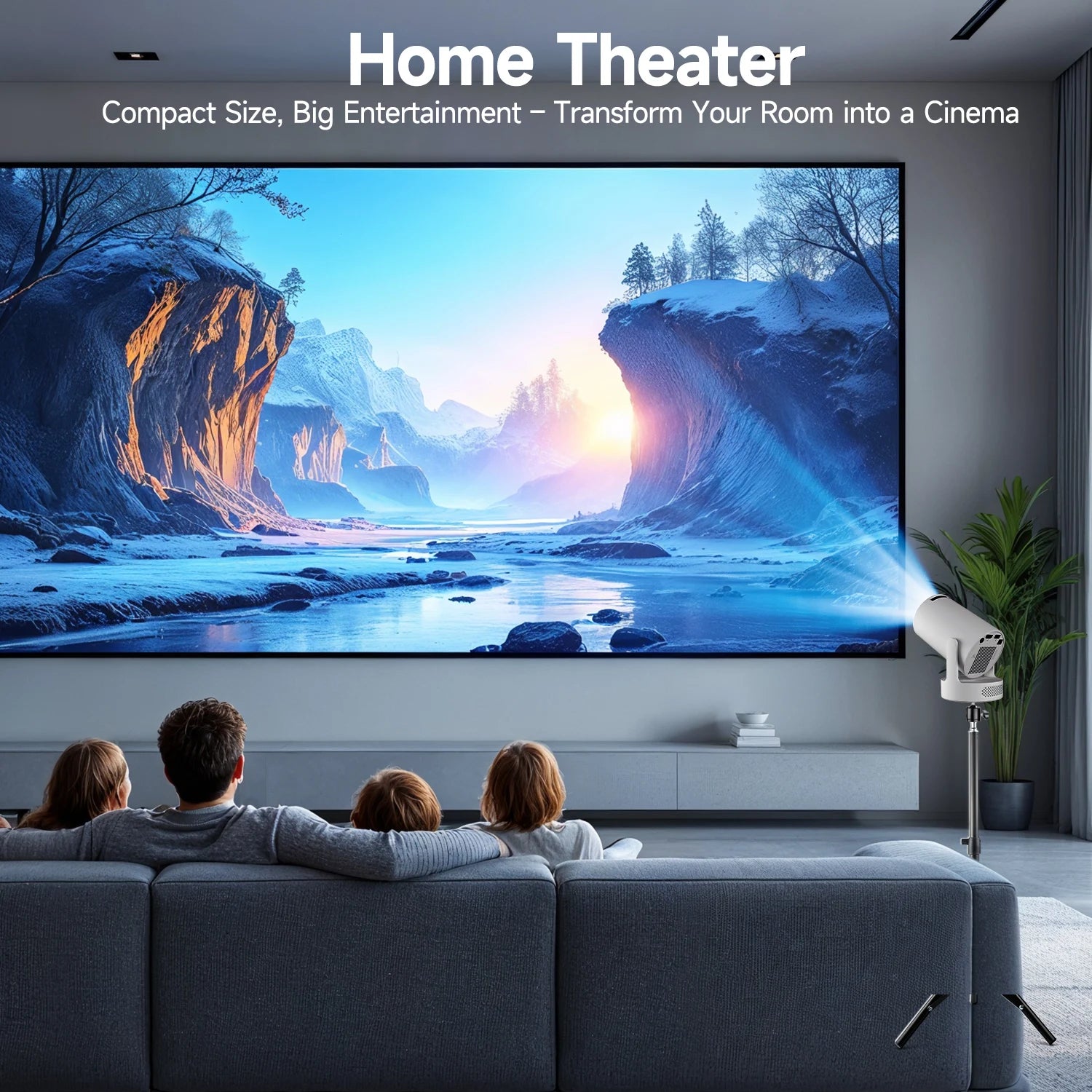 Portable HD LED Projector – 720P Smart Home Theater with Auto Keystone, Bluetooth & Built-in Speaker - ZILVUS
