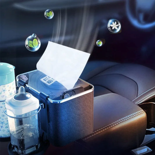 Folding Multifunctional Car Armrest Storage Box - ZILVUS