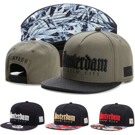 2025 New BLAZIN CITY Embroidered Flat Edge Hat Men's Trendy Street Hip Hop Hat Women's Outdoor Sunshade Hat Casual Baseball Hat - ZILVUS