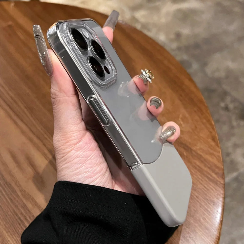 Luxury Transparent Splice Phone Case – Shockproof for iPhone 15/14/13/12 - ZILVUS