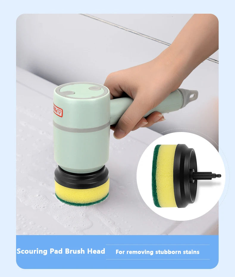Electric Cleaning Brush – USB Rechargeable Handheld Scrubber for Kitchen, Bathroom & More - ZILVUS